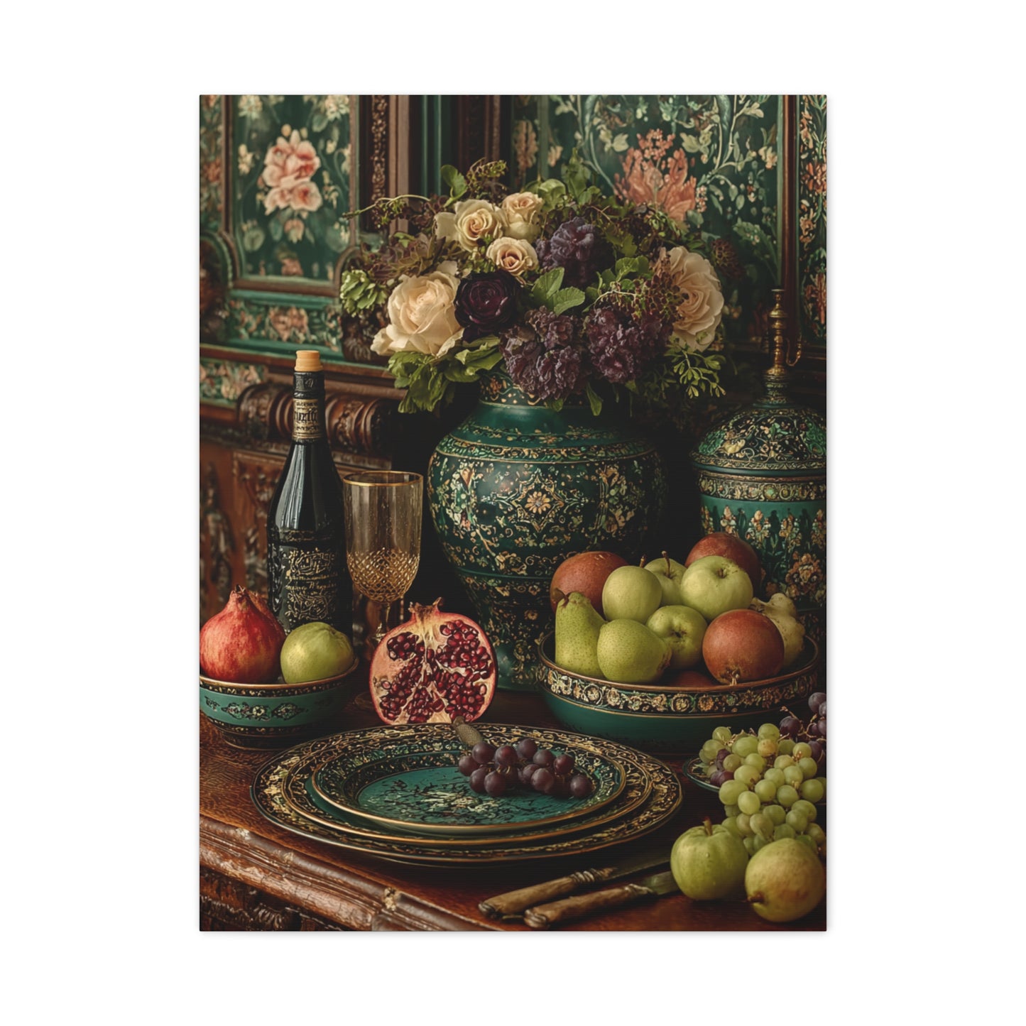Ornamental Heritage Dining Still Life Wall Art & Canvas Print