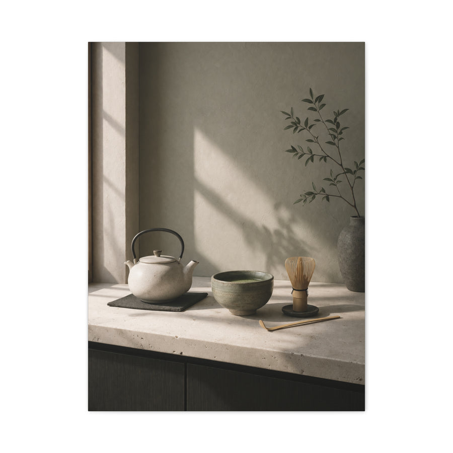 Japandi Tea Kitchen Minimal Still Life Wall Art & Canvas Print