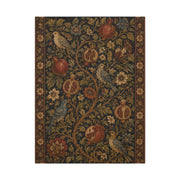 Dark Botanical Pomegranate Heritage Textile Wall Art & Canvas Print