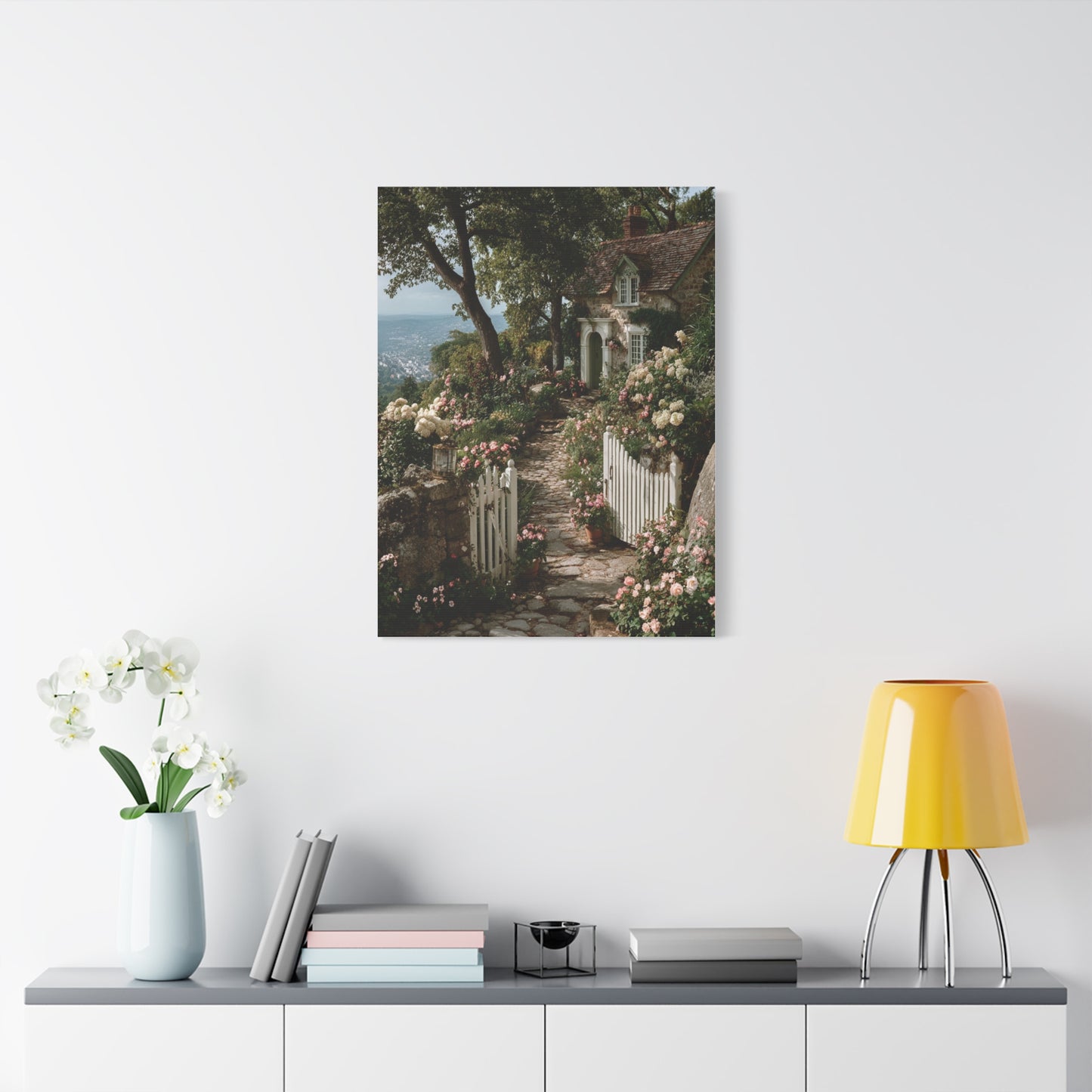 Cottage Garden Entrance Path Wall Art & Canvas Print