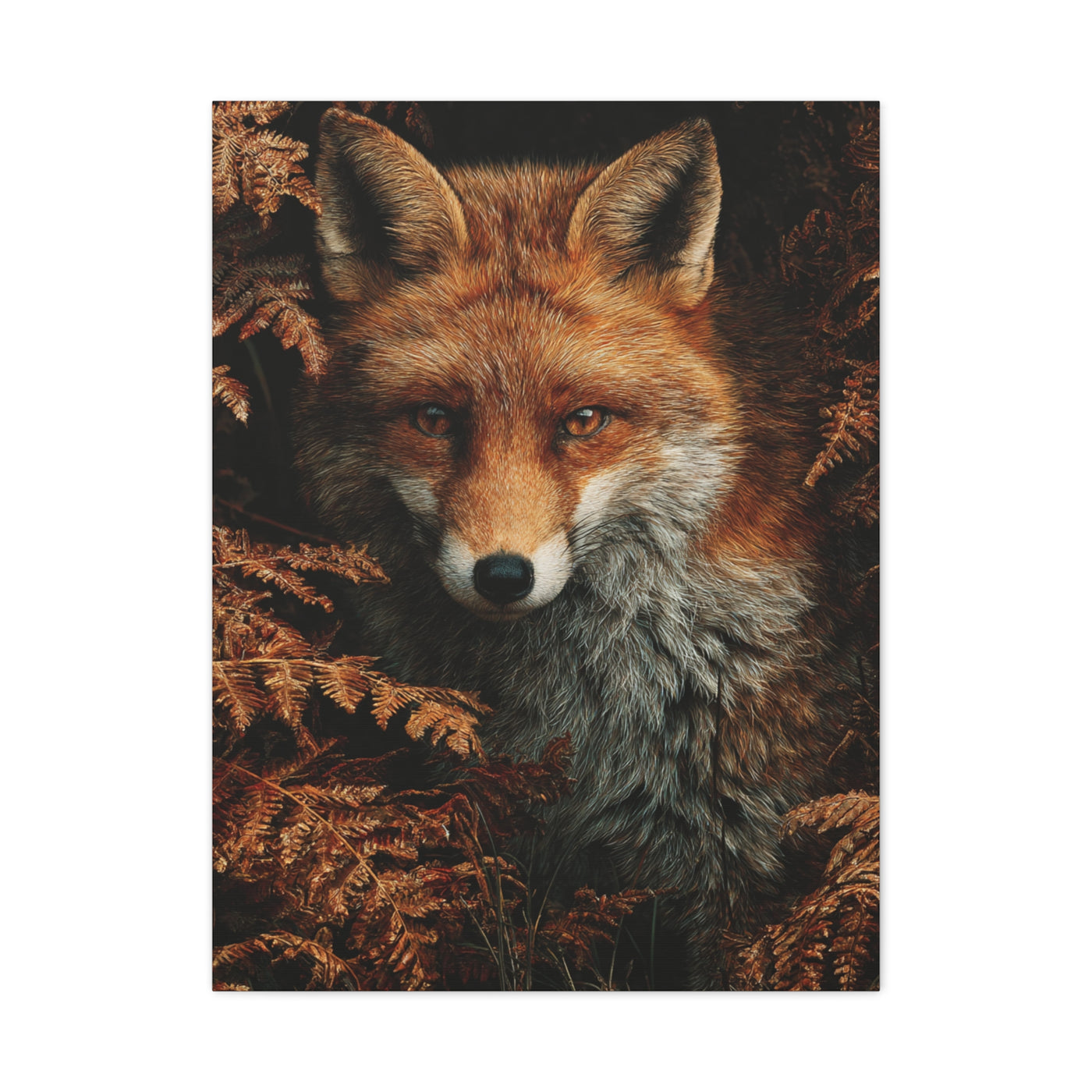 Autumn Woodland Fox Portrait Wall Art & Canvas Print