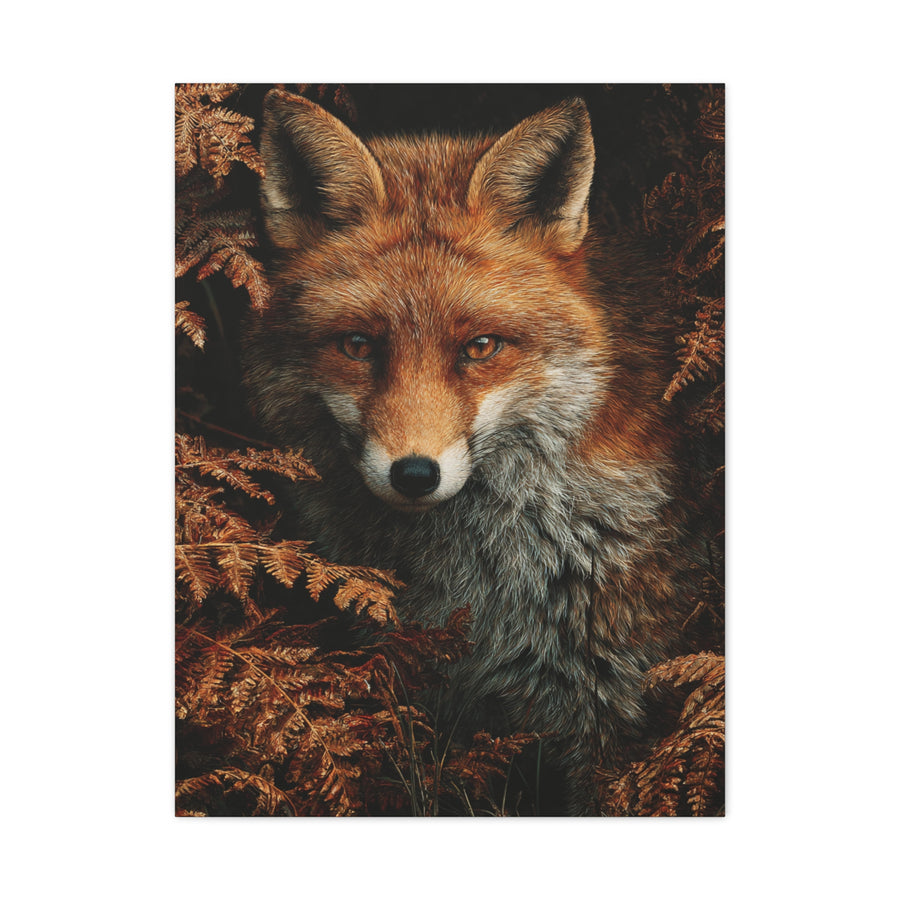 Autumn Woodland Fox Portrait Wall Art & Canvas Print