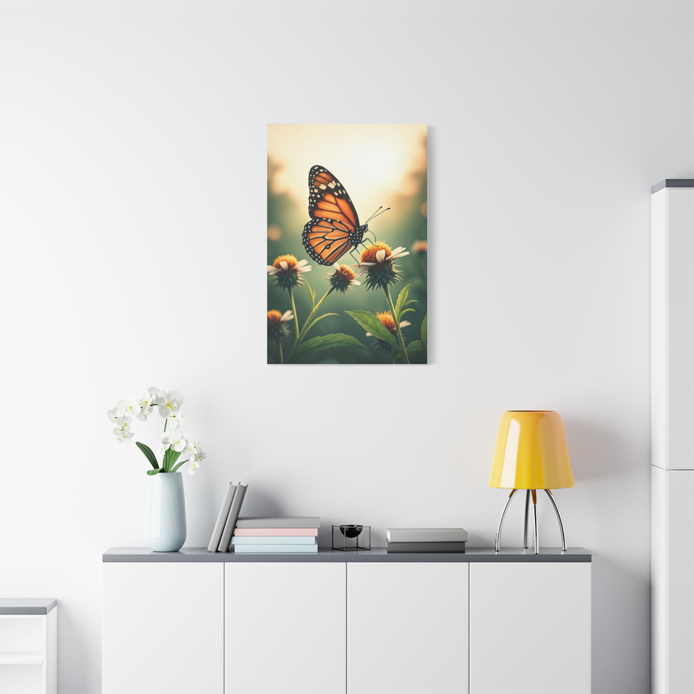 Monarch Butterfly On Wildflower Bloom Wall Art & Canvas Prints