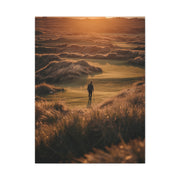 Scottish Links Golfer Sunrise Wall Art & Canvas Print