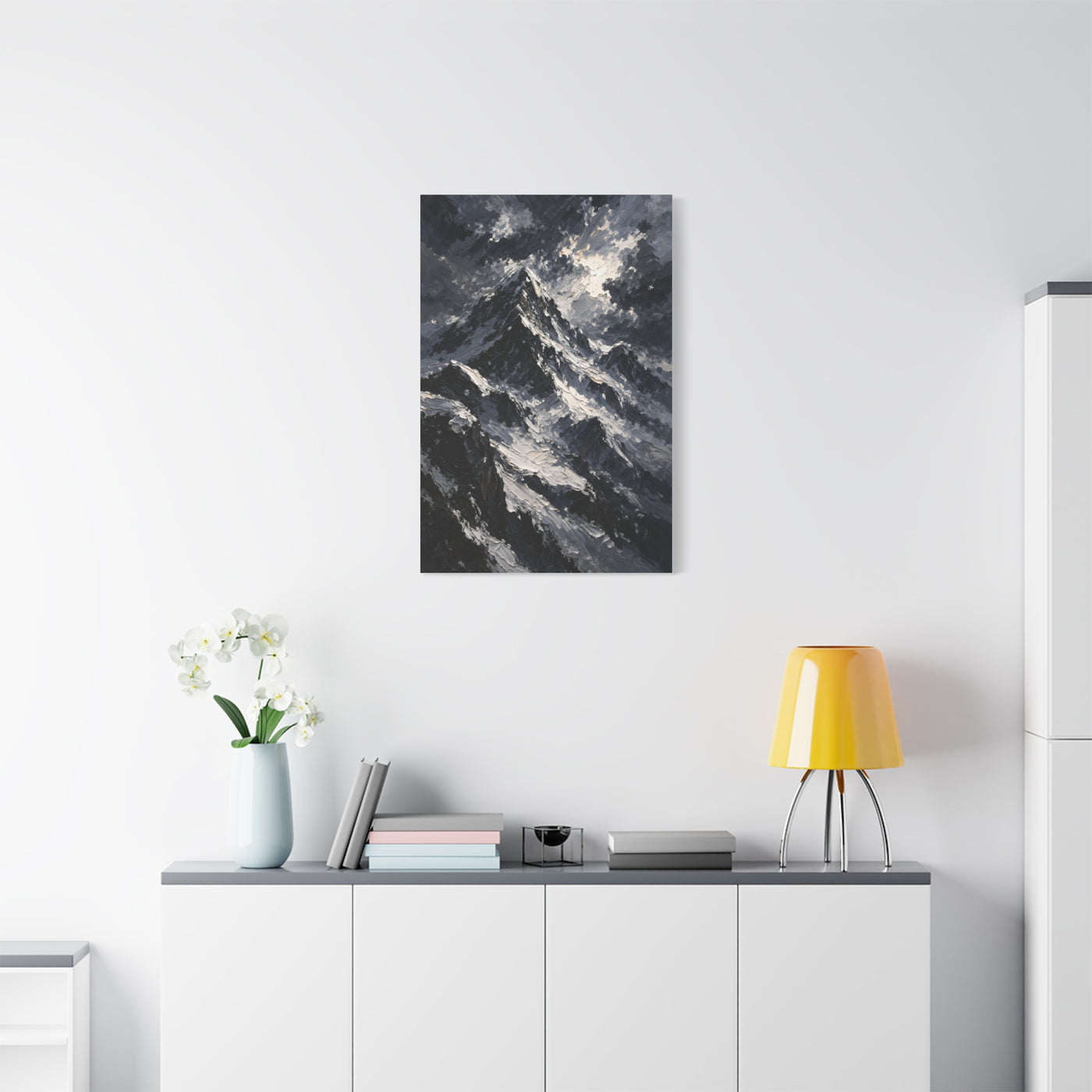 Impasto Oil Alpine Peak Wall Art & Canvas Print
