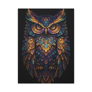 Jewel Feather Fractal Owl Wall Art & Canvas Print