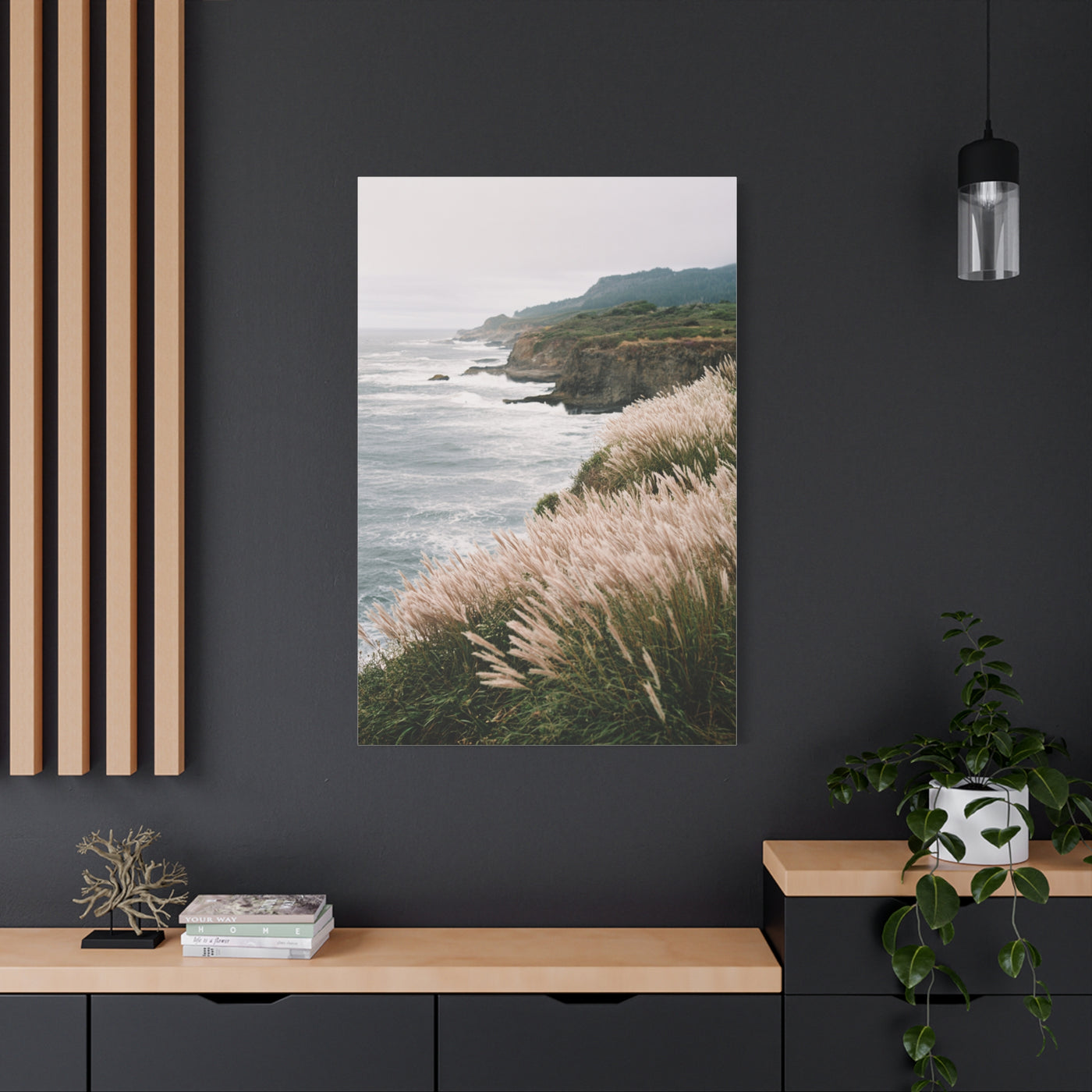 Wind Swept Coastal Cliffs Above the Ocean Wall Art & Canvas Print
