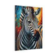 Vibrant Stripes Zebra Portrait Wall Art & Canvas Print