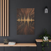 Golden Acoustic Wave Wood Composition Wall Art & Canvas Print