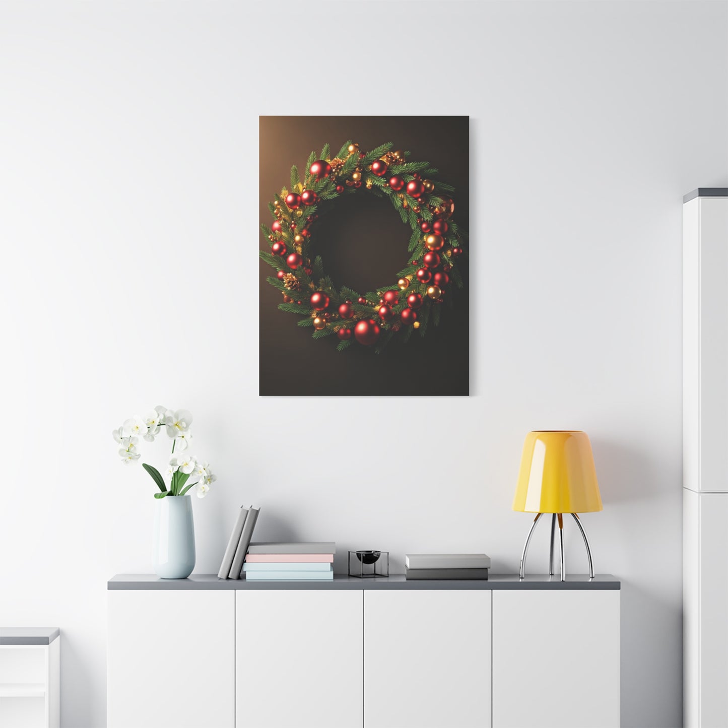 Luxury Christmas Wreath Glow Wall Art & Canvas Print