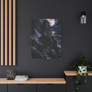 Midnight Moon Siren on the Rocks Wall Art & Canvas Print