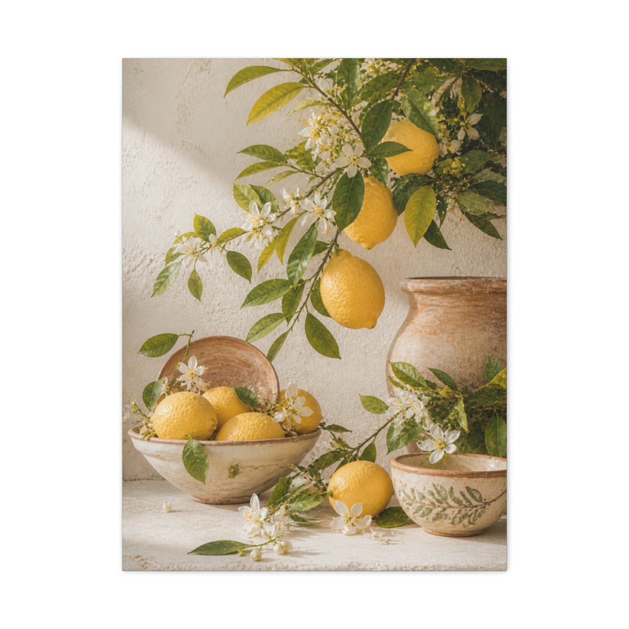 Mediterranean Citrus Botanical Still Life Wall Art & Canvas Print