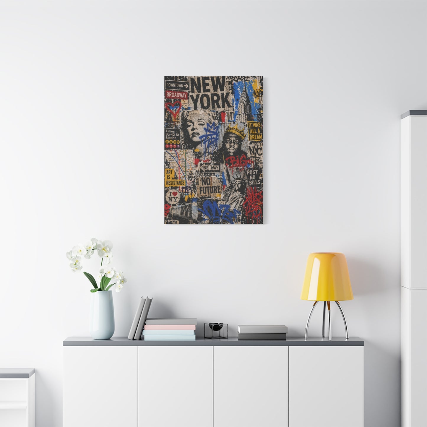 NYC Pop Graffiti Collage Statement Wall Art & Canvas Print
