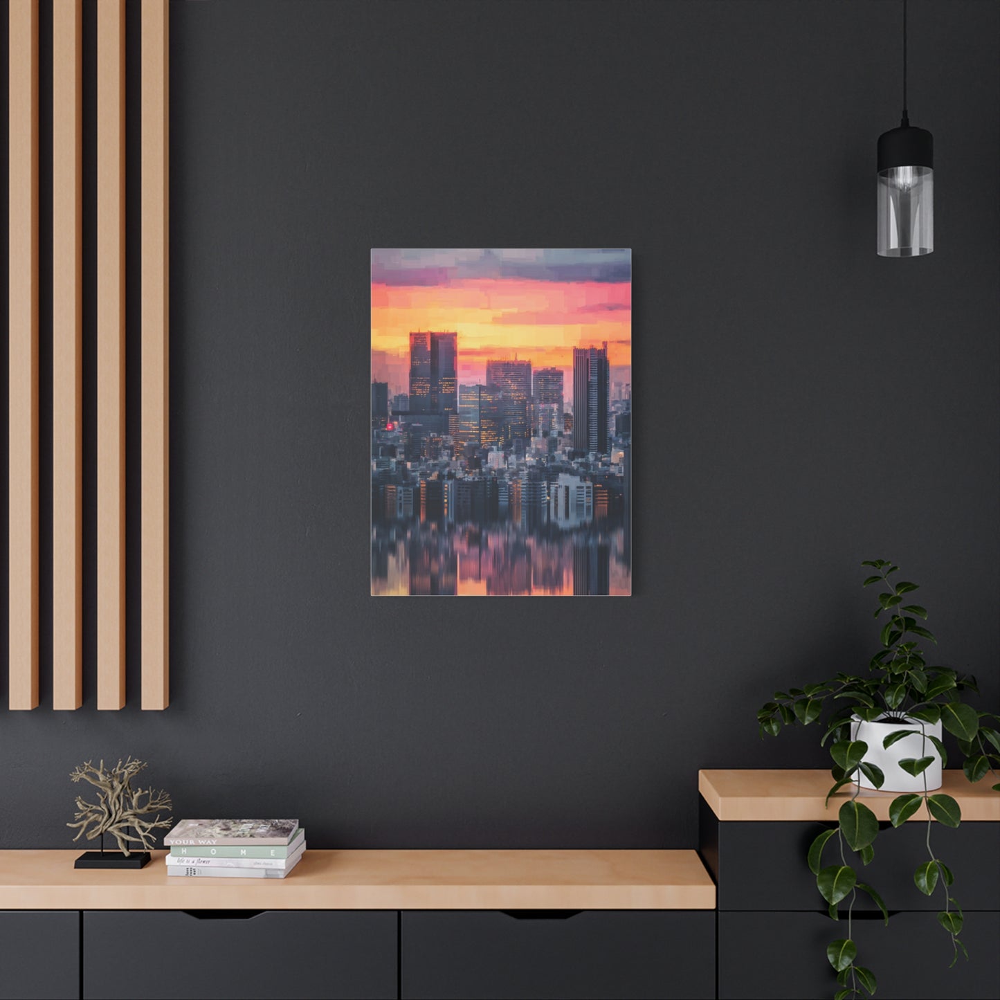 Tokyo Skyline Twilight Reflection Wall Art & Canvas Print