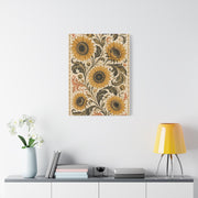 Vintage Botanical Sunflower Pattern Wall Art & Canvas Print