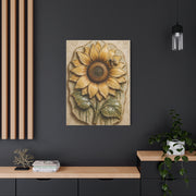 Hand-Glazed Ceramic Sunflower Plaque Wall Art & Canvas Print