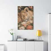 Lion Cub Floral Dream Portrait Wall Art & Canvas Print