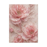 Crushed Glass Pink Floral Relief Wall Art & Canvas Print