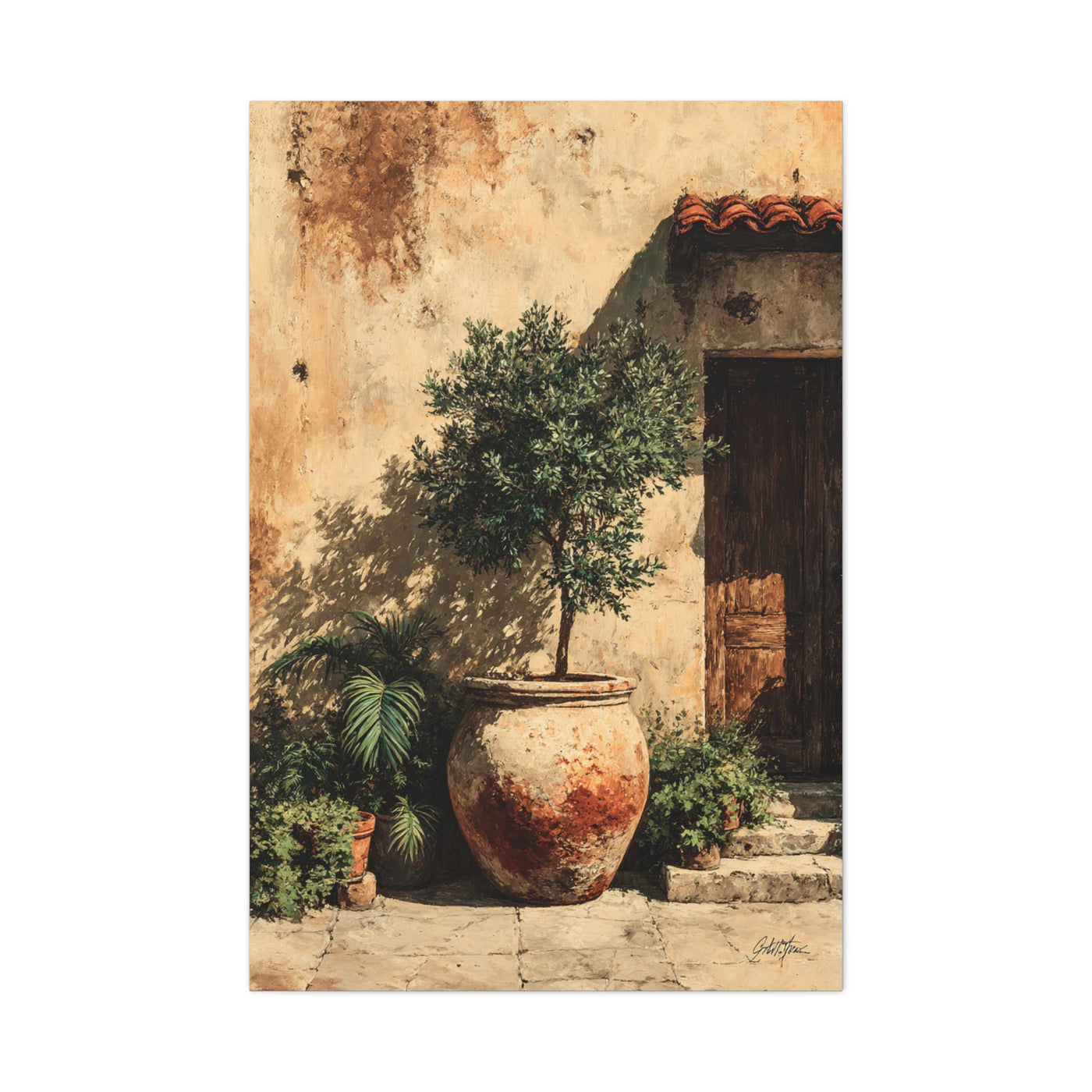 Mediterranean Olive Tree Entrance Wall Art & Canvas Print