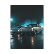 1967 Dodge Coronet Super Stock vs Chevrolet Biscayne 409 Drag Duel Wall Art & Canvas Prints