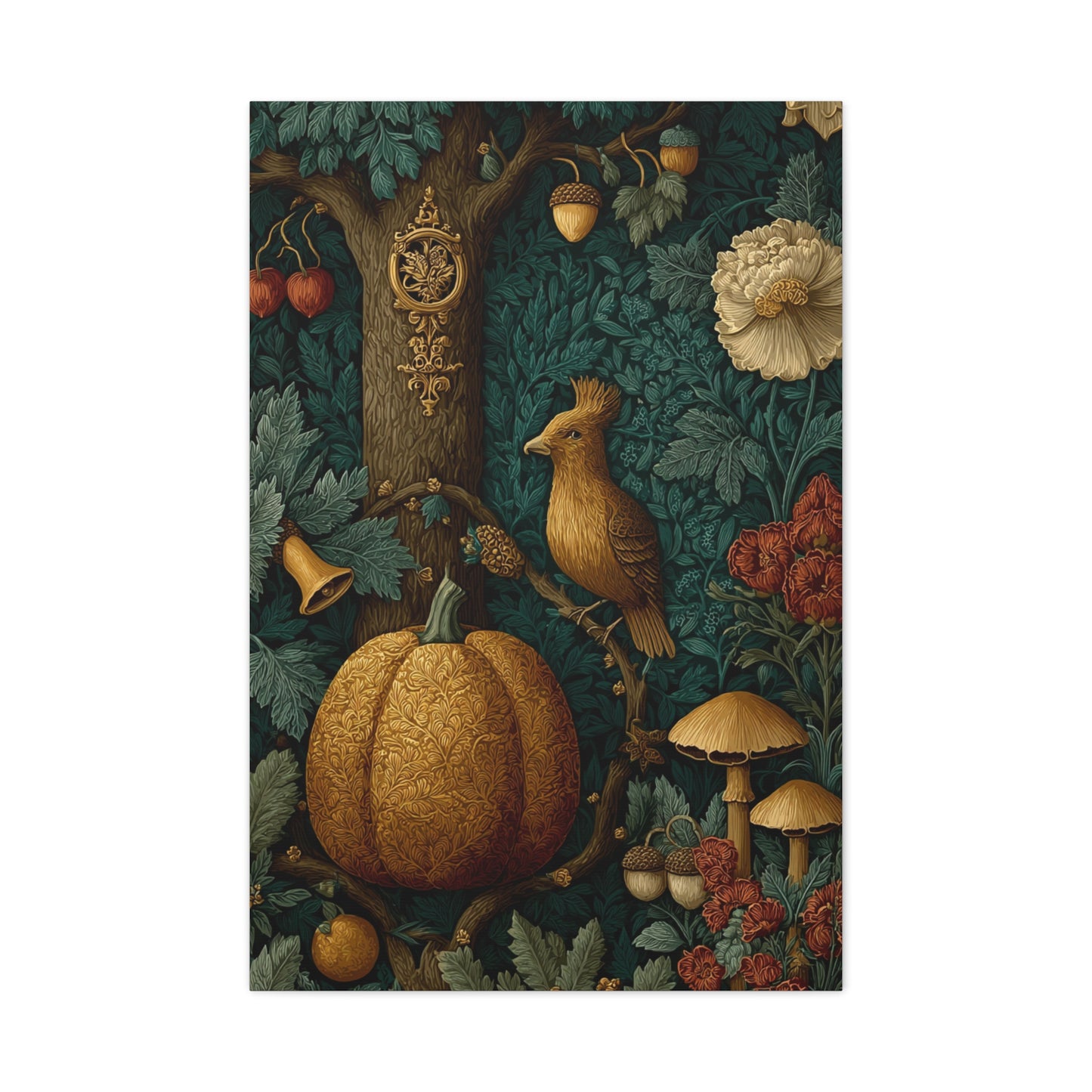 Autumn Woodland Tapestry Scene Wall Art & Canvas Print