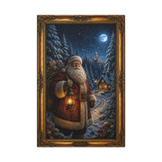Moonlit Winter Forest Santa Wall Art & Canvas Print