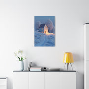 Winter Farmhouse Blue Hour Wall Art & Canvas Print
