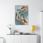Driftwood School of Fish Coastal Sculpture Wall Art & Canvas Print