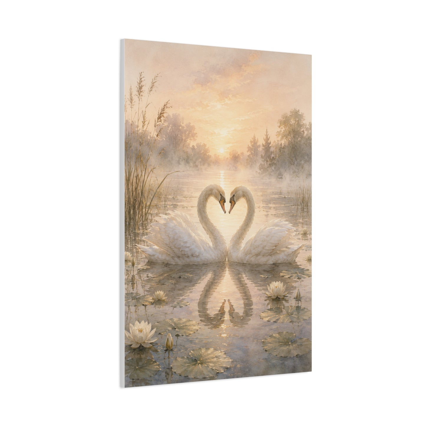 Ethereal Swan Devotion Sunrise Wall Art & Canvas Print