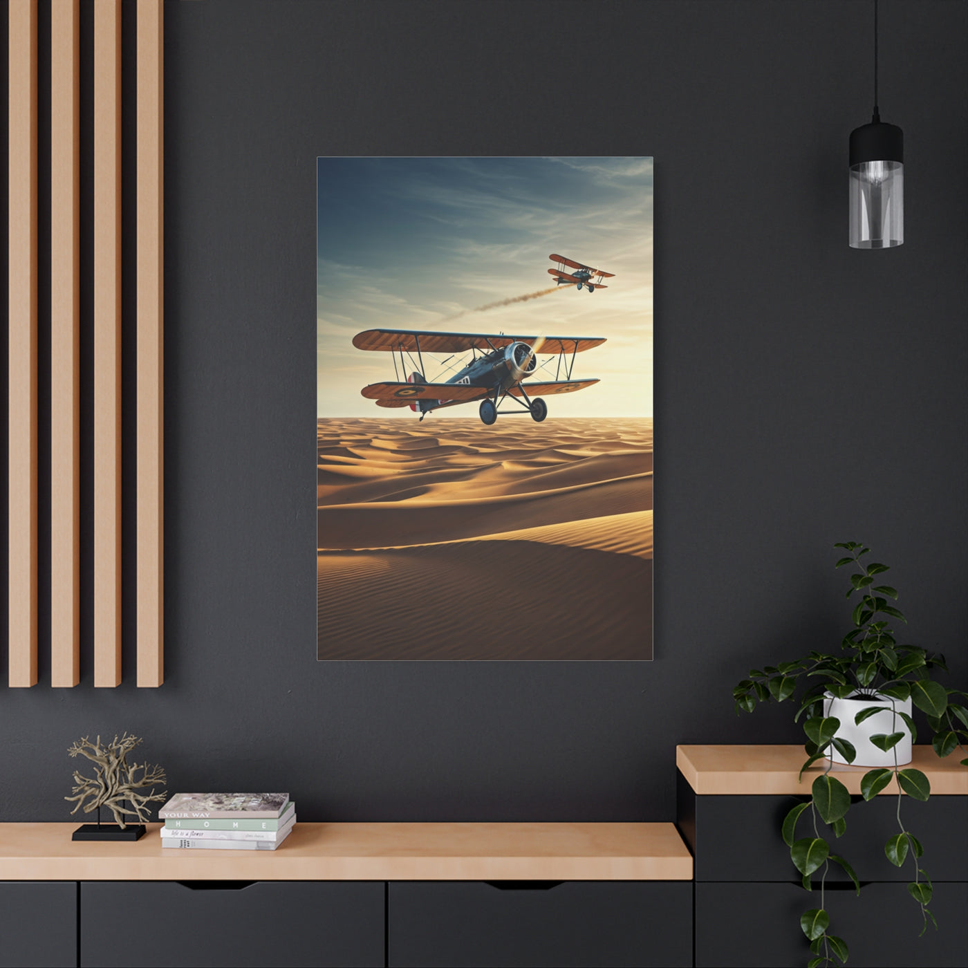 Desert Dawn Biplane Adventure Wall Art & Canvas Prints