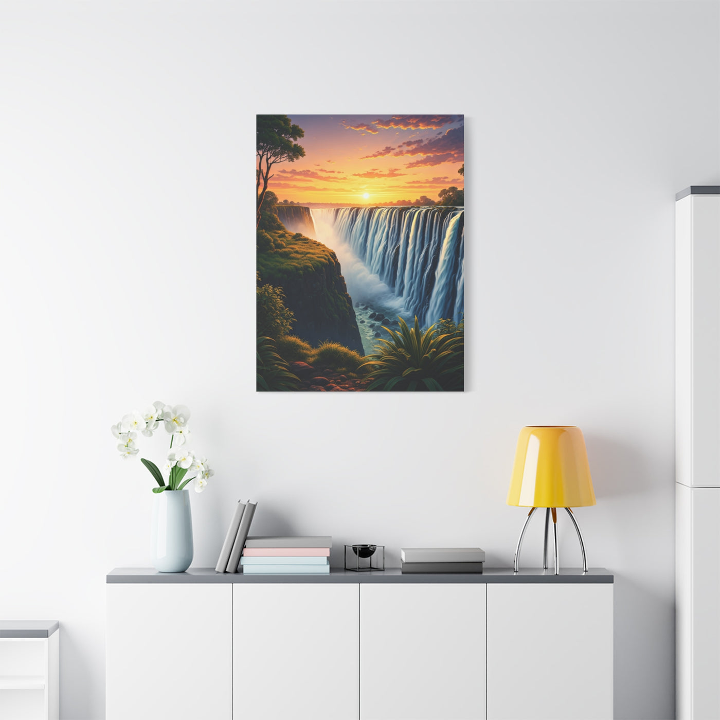 Waterfall at Golden Horizon Wall Art & Canvas Prints