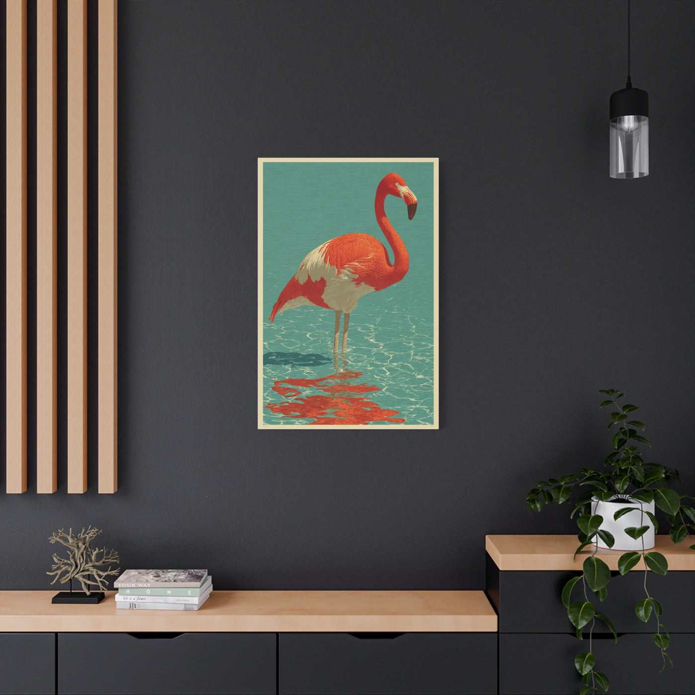 Retro Coastal Flamingo Vintage Poster Tropical Wall Art & Canvas Print