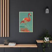 Retro Coastal Flamingo Vintage Poster Tropical Wall Art & Canvas Print