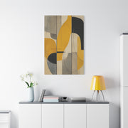 Organic Flow Mustard Curve Abstract Wall Art & Canvas Print
