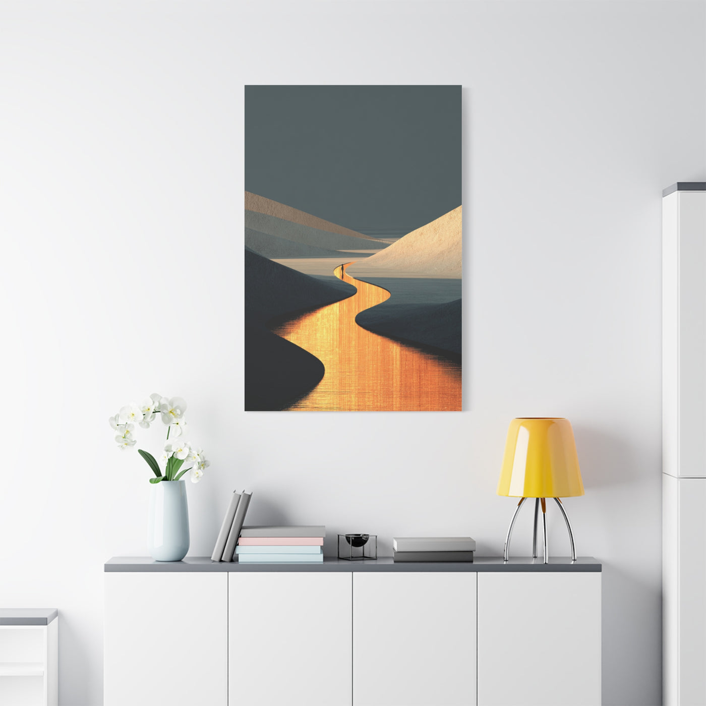 Minimal Gold Desert Horizon Wall Art & Canvas Print
