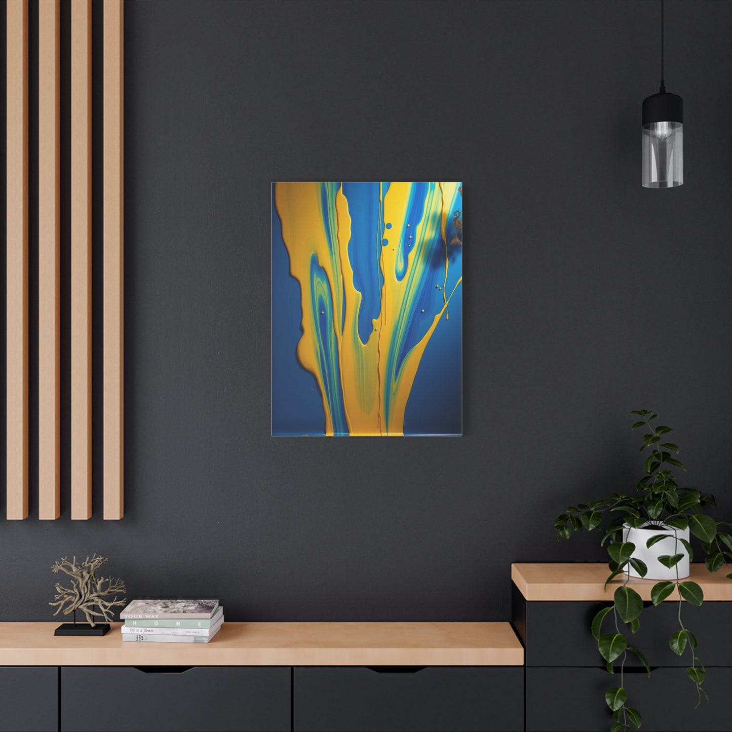 Blue & Yellow Art Premium Gallery Wall Art & Canvas Print