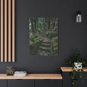 Green Moss-Covered Garden Staircase Wall Art & Canvas Print