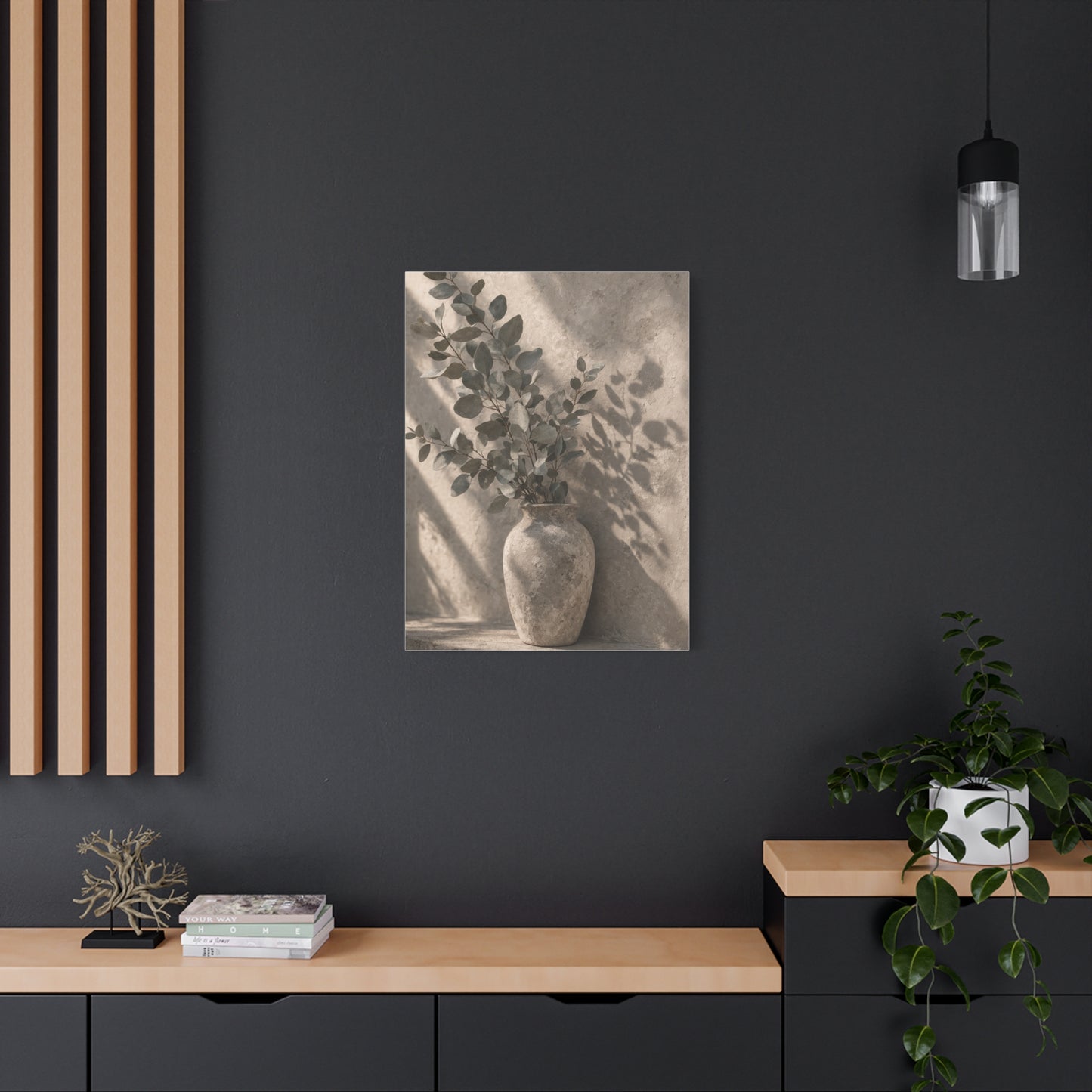 Eucalyptus Shadow Still Life Wall Art & Canvas Print
