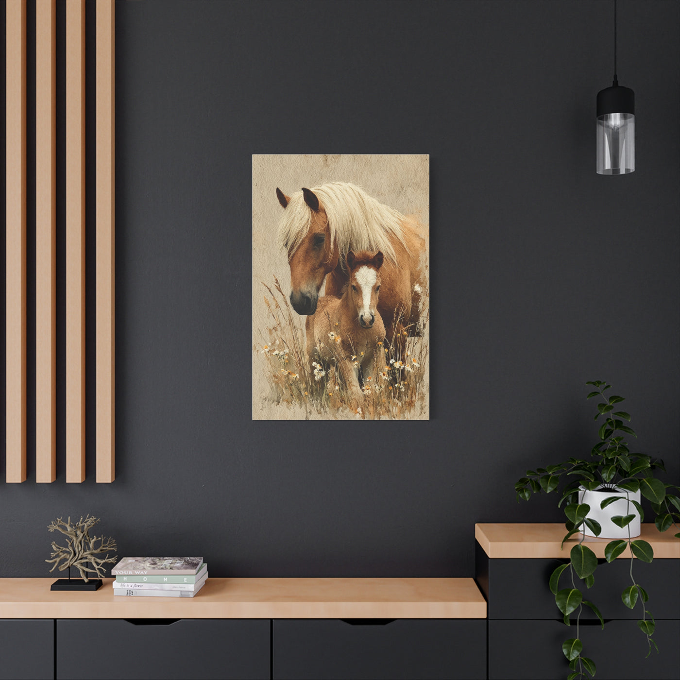Mare and Foal Tender Bond Wall Art & Canvas Print