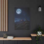 Moonlit Coyote Desert Wall Art & Canvas Print