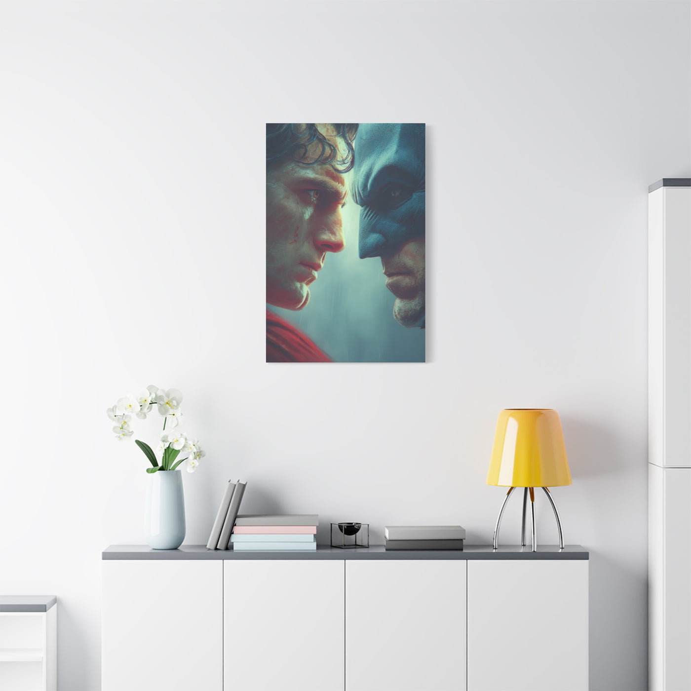 Batman vs Superman Intense Close-Up Poster Wall Art & Canvas Print