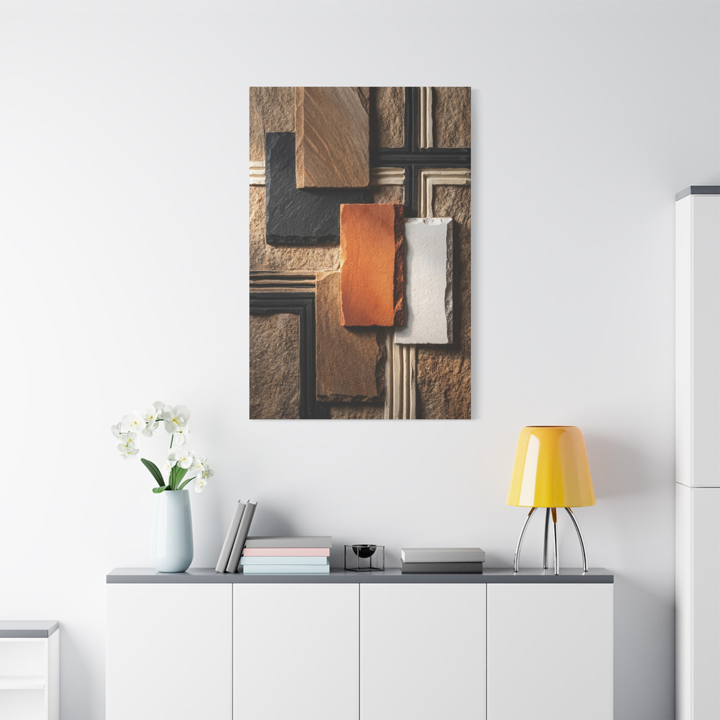 Sculptural Stone Geometry Composition Wall Art & Canvas Print
