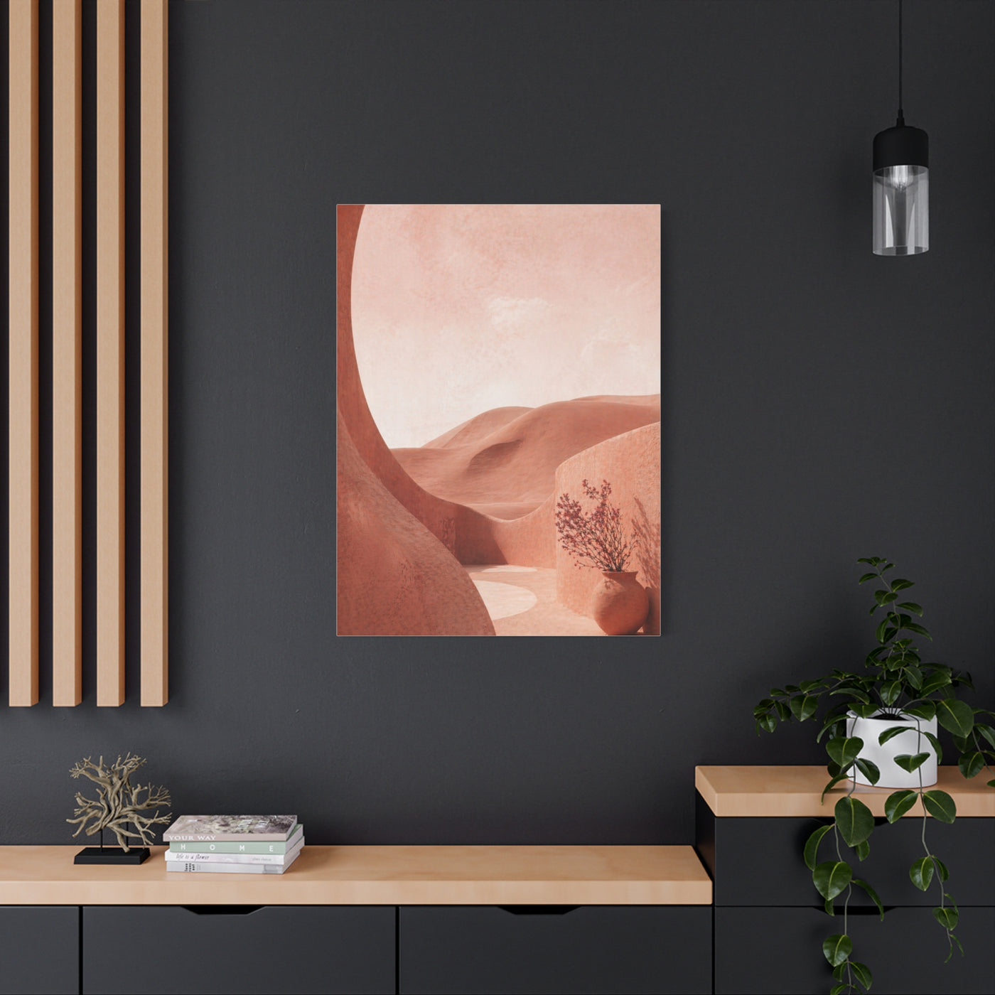 Terracotta Pink Desert Abstraction Wall Art & Canvas Print