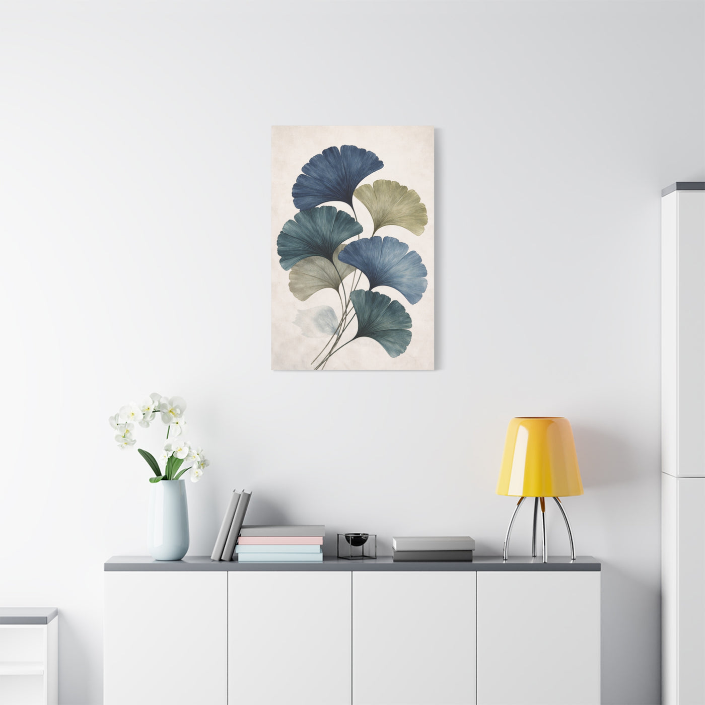 Navy Ginkgo Botanical Elegance Wall Art & Canvas Print