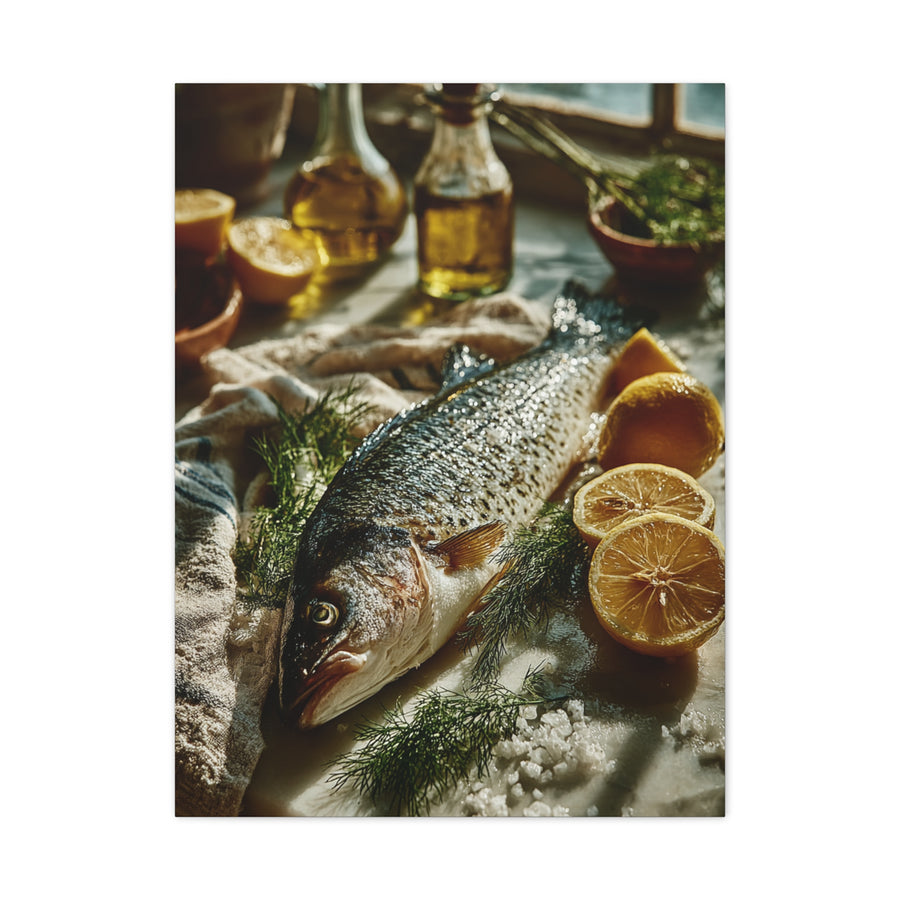 Fresh Whole Fish Mediterranean Prep Wall Art & Canvas Print