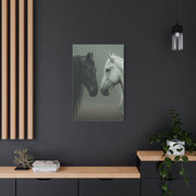 Dual Horse Contrast Portrait Wall Art & Canvas Print