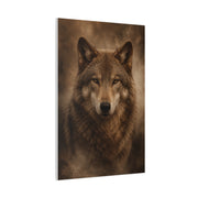 Warm-Toned Studio Wolf Portrait Wall Art & Canvas Print