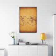 Twin Hemisphere Antique World Map Wall Art & Canvas Prints