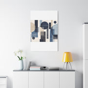 Navy Geometric Triptych Composition Wall Art & Canvas Print