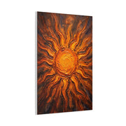 Fiery Impasto Sunburst Painting Wall Art & Canvas Print